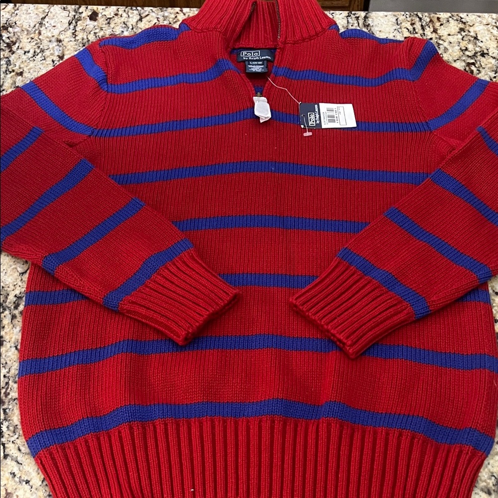 Polo by Ralph Lauren Red and Blue Striped Kids Sweater